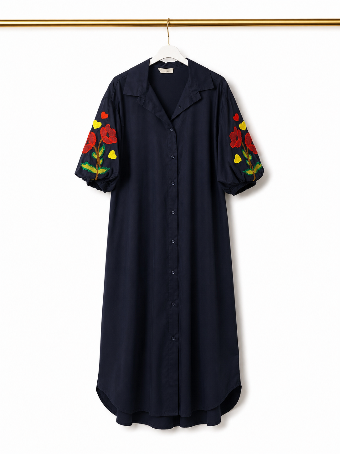 Robe chemise brodée