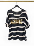 Pull rayé noir et blanc – « ICONIC »