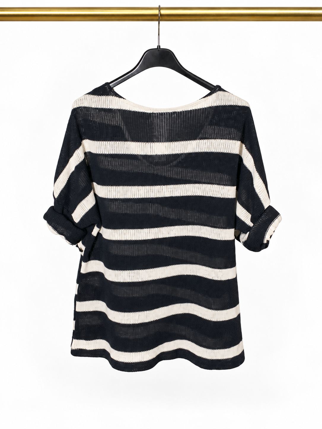 Pull rayé noir et blanc – « ICONIC »