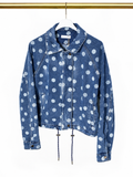 Veste courte en jean à pois 💙✨