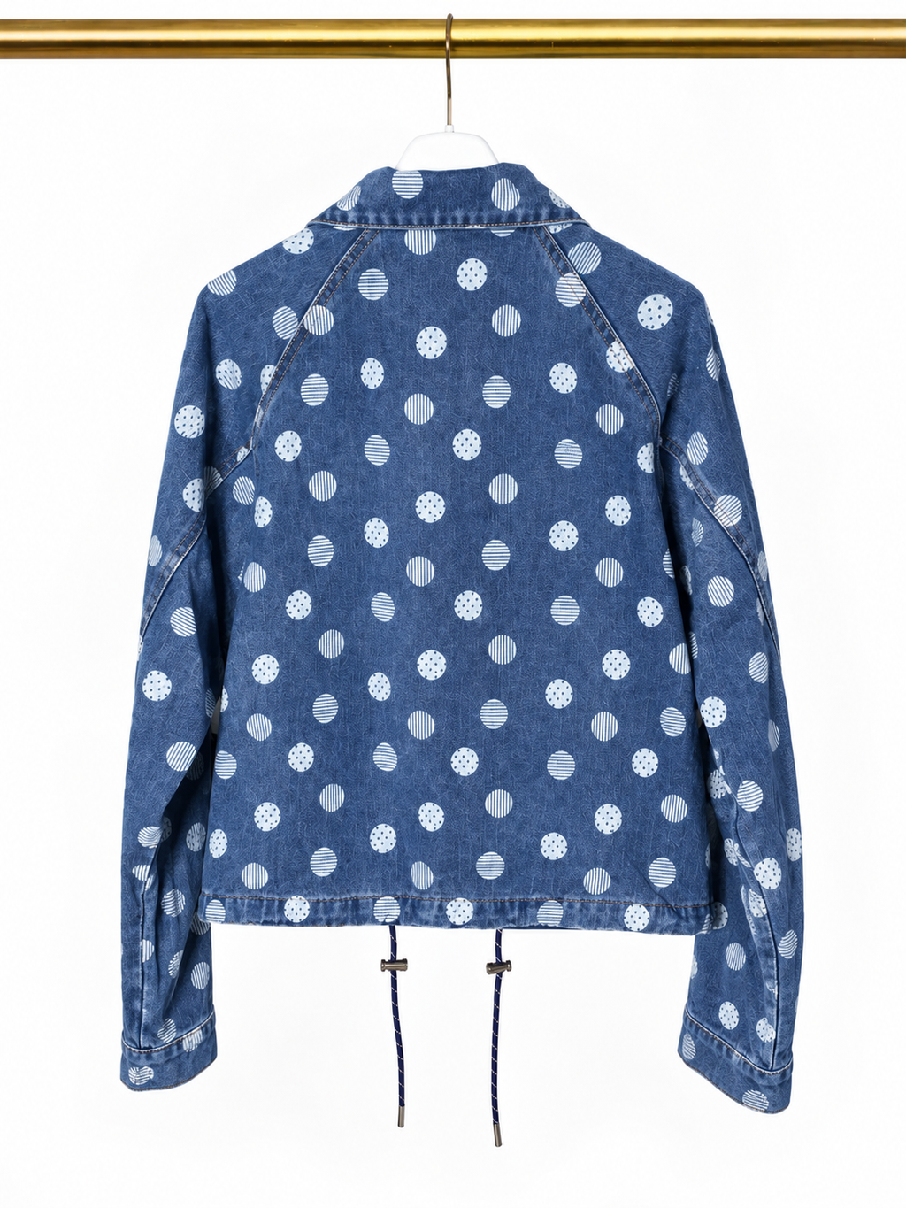 Veste courte en jean à pois 💙✨
