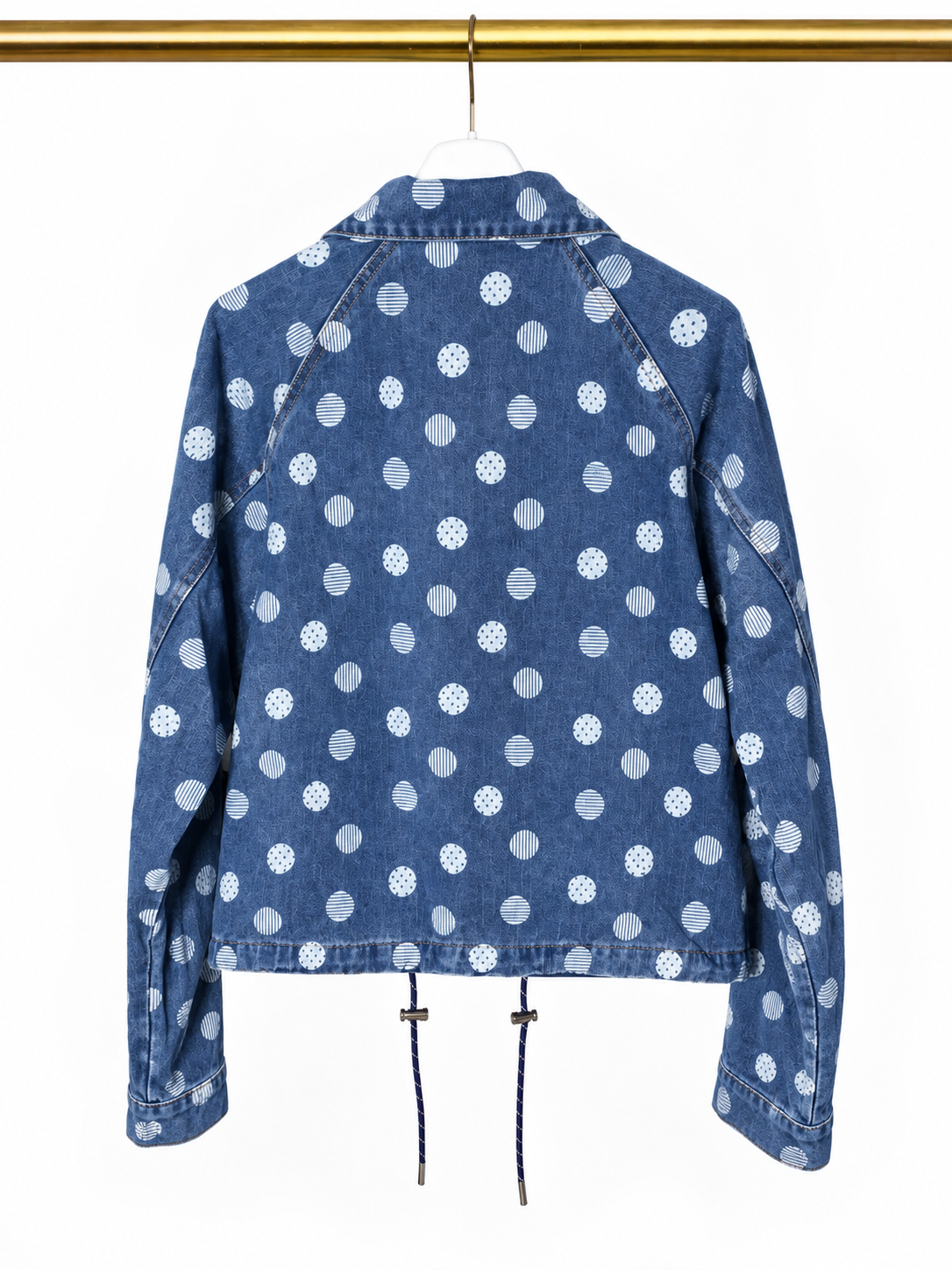Veste courte en jean à pois 💙✨