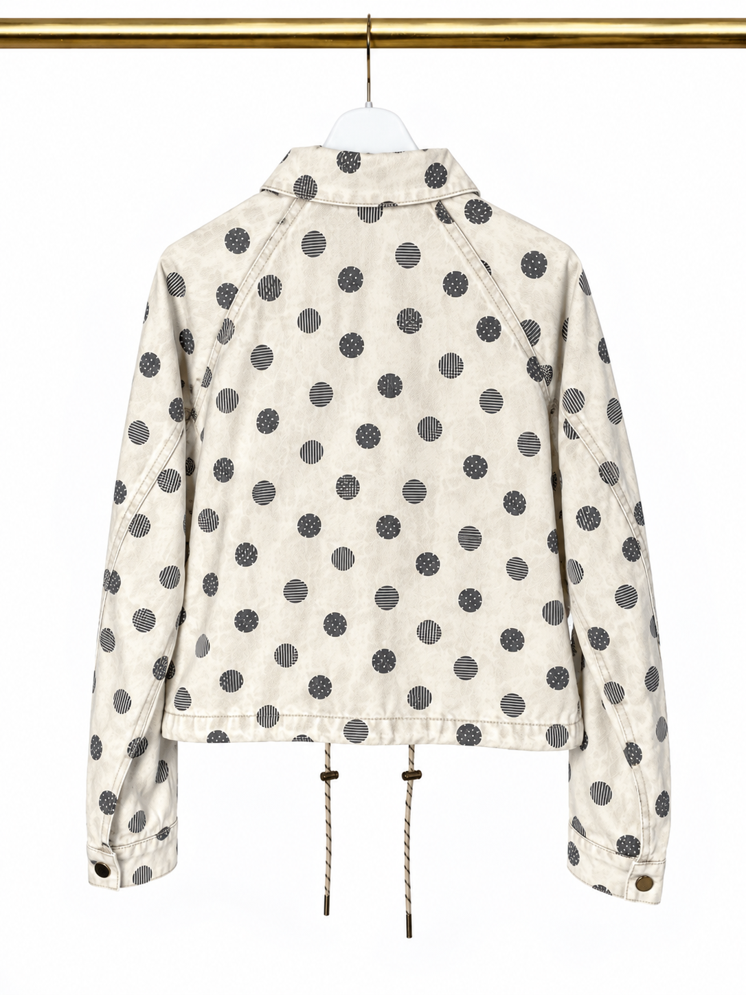 Veste courte à pois – écru & noir 🤍🖤