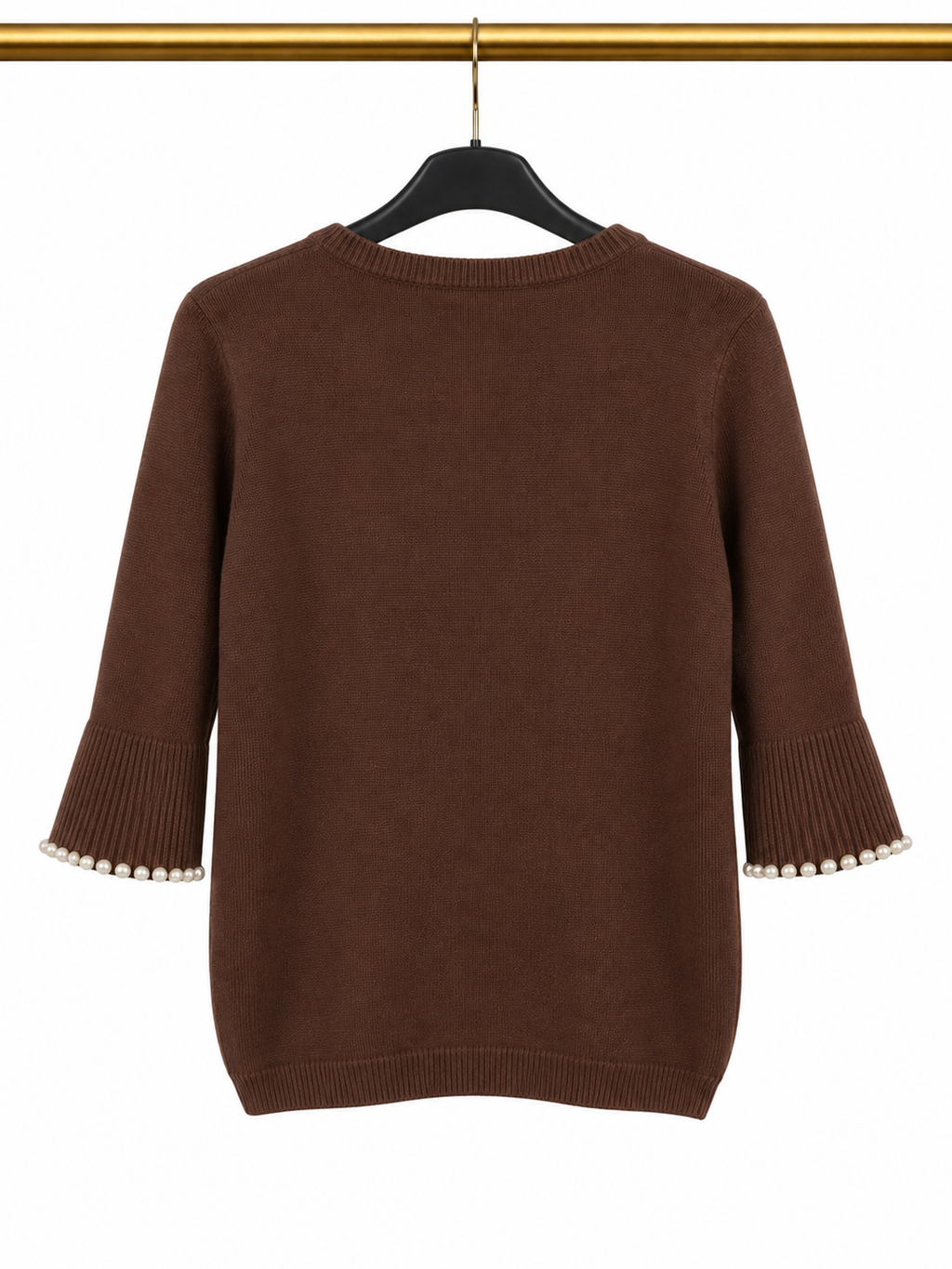 Pull marron avec manches perlées 🤎✨