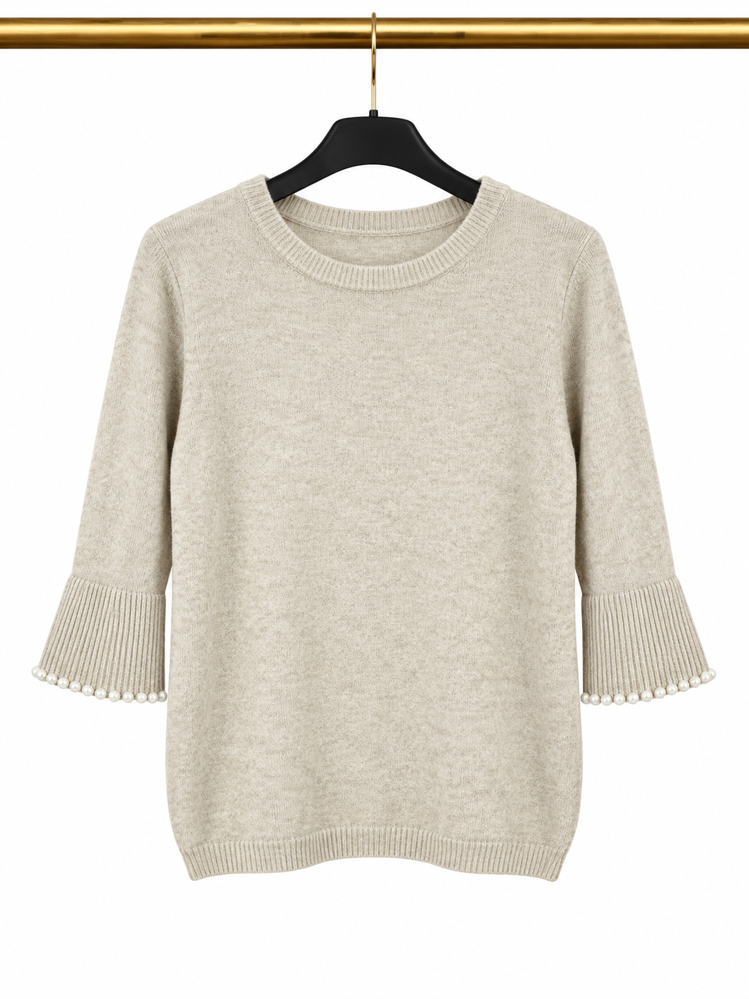 Pull beige avec manches perlées 🤎✨