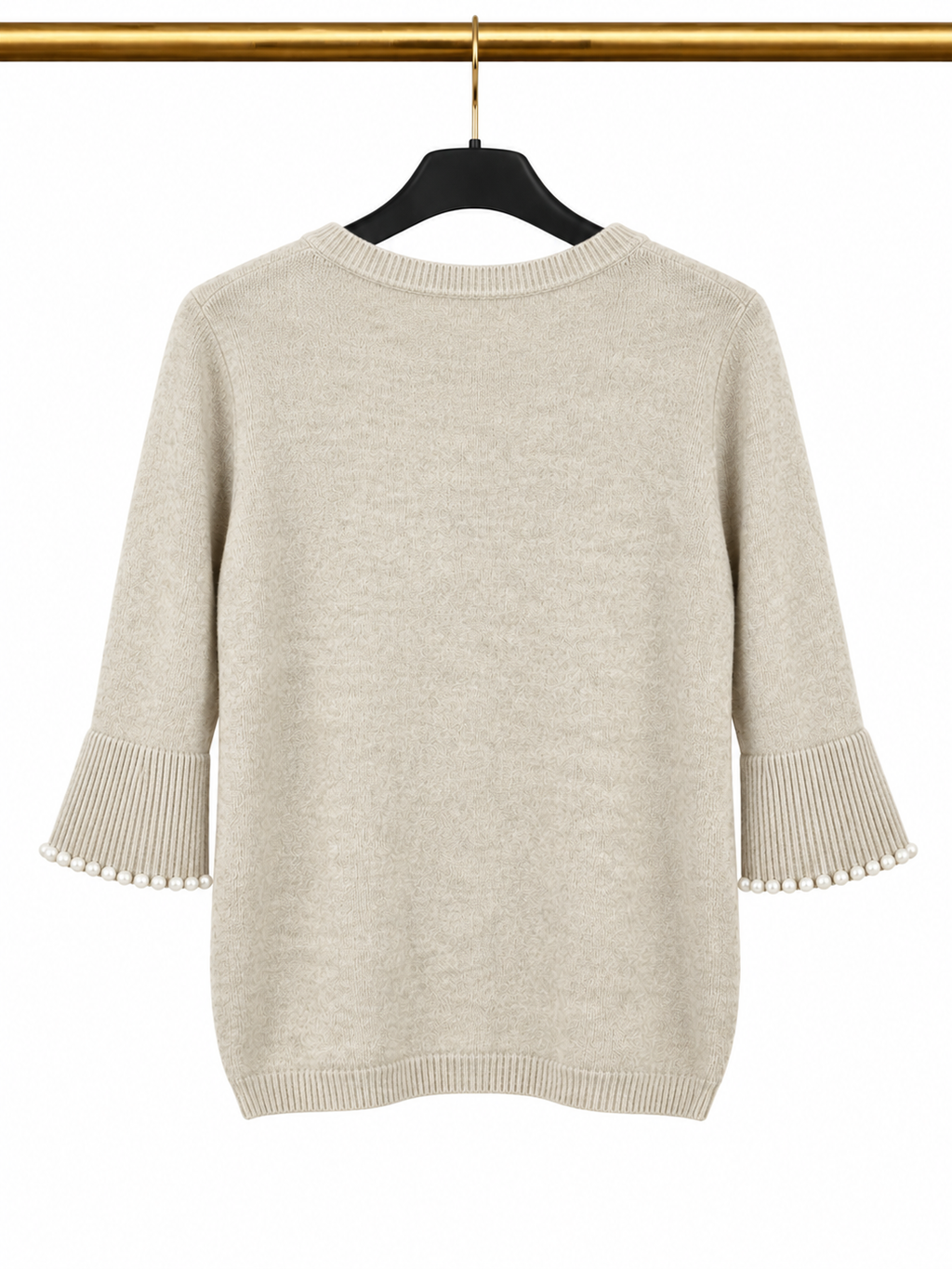 Pull beige avec manches perlées 🤎✨