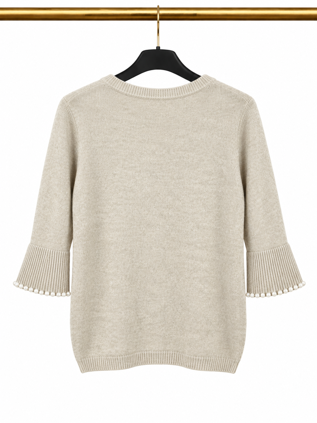 Pull beige avec manches perlées 🤎✨