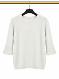 Pull blanc avec manches perlées 🤍✨