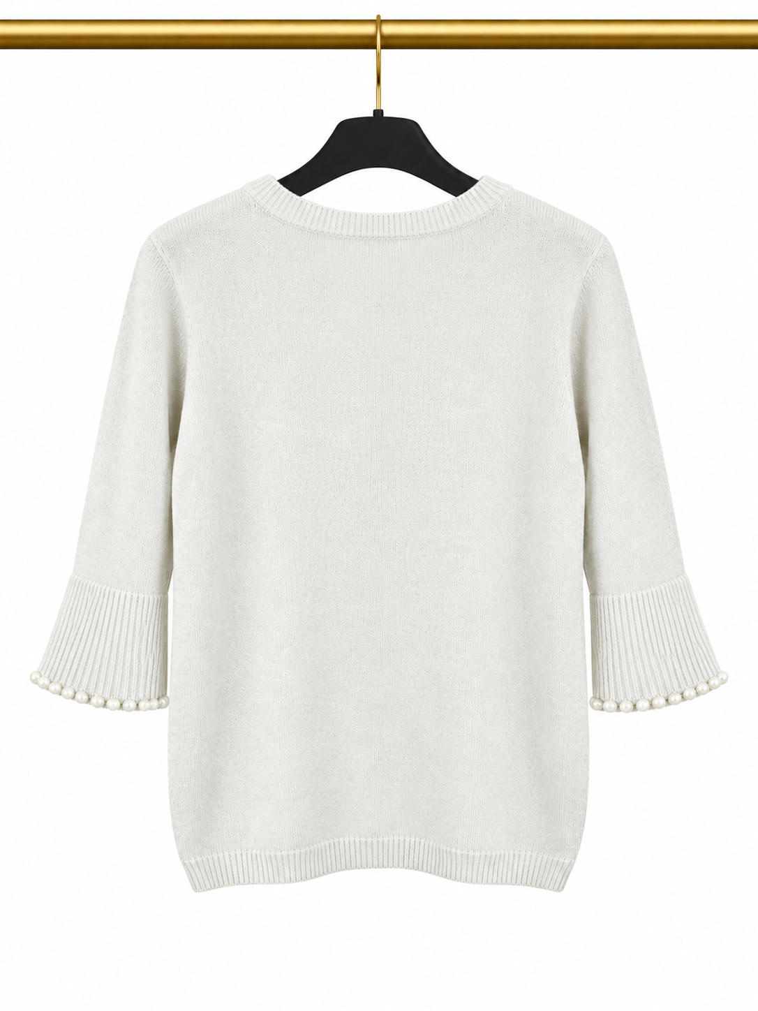 Pull blanc avec manches perlées 🤍✨