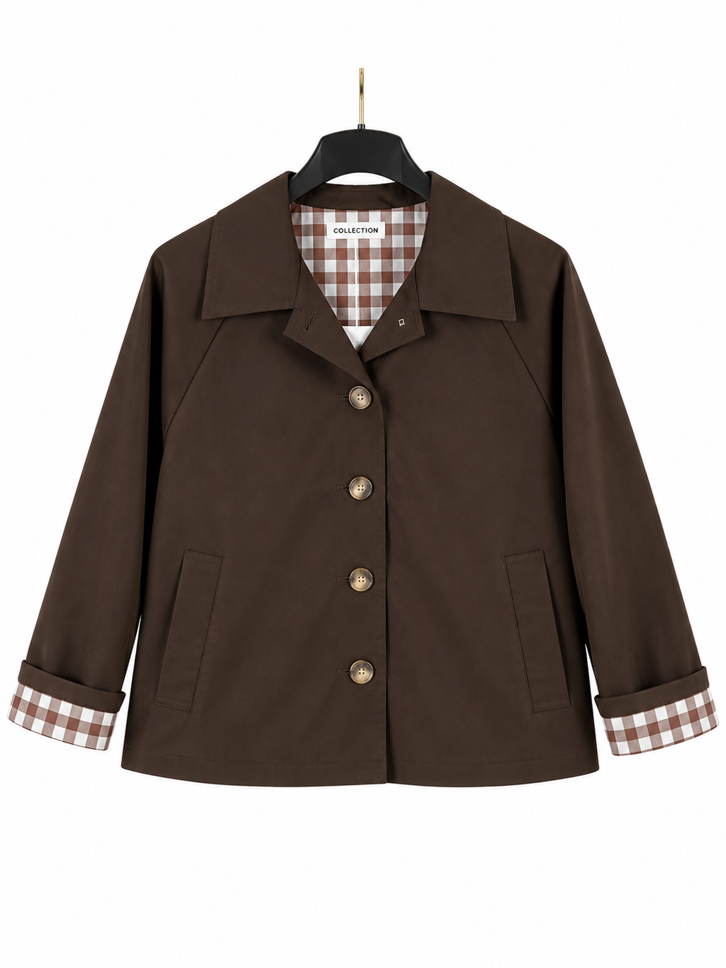 Veste marron à doublure carreaux 🤎