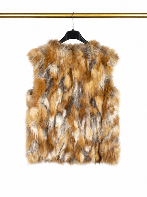 Gilet en véritable poil de renard 🦊🤎