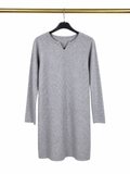 🤍 Robe longue grise à manches longues