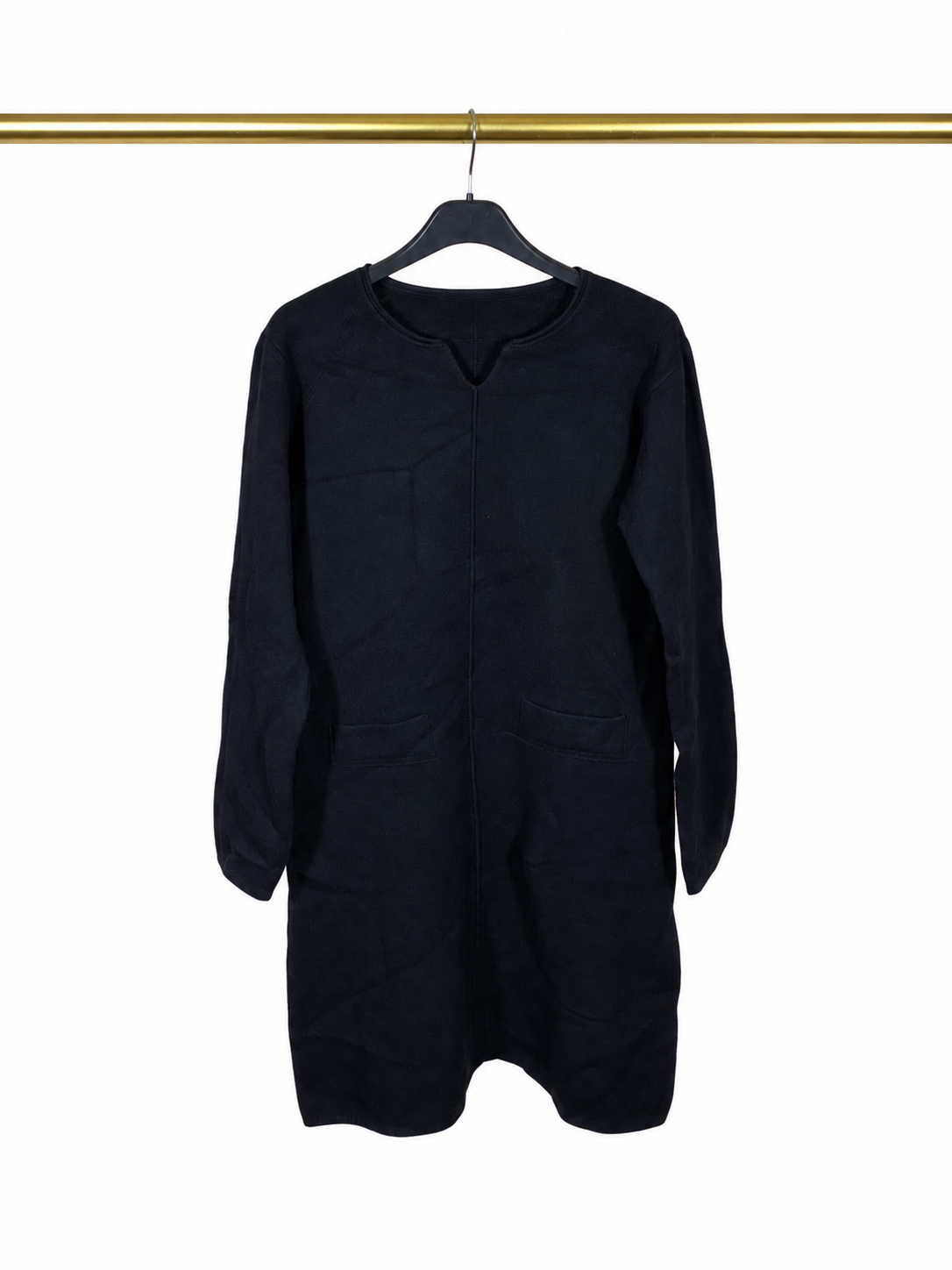🌙 Robe longue bleu marine à détails dorés