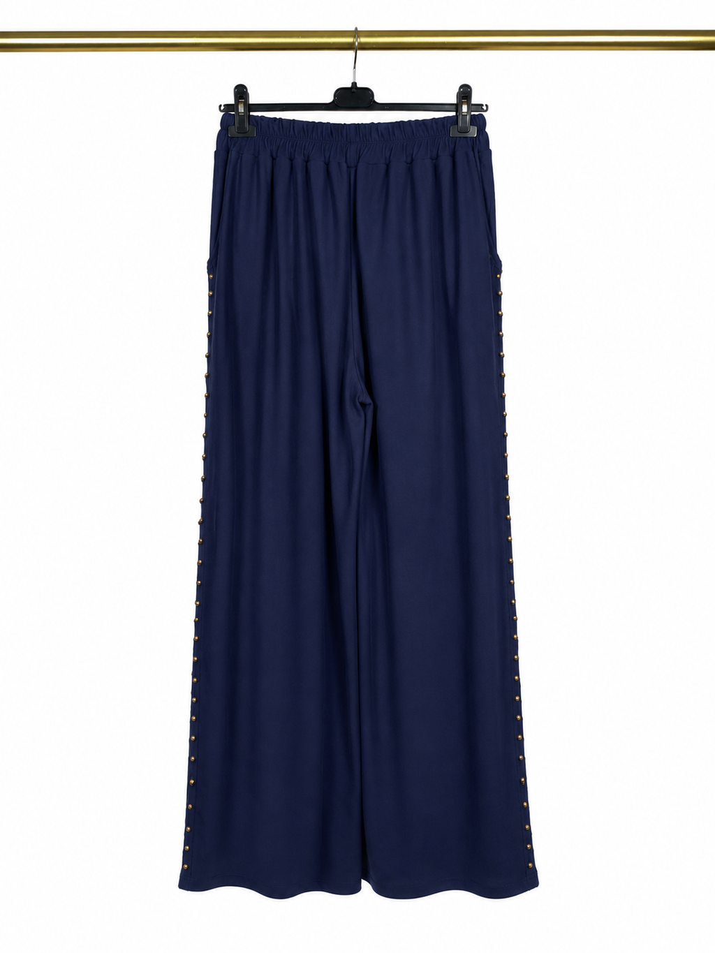 Pantalon fluide bleu marine à boutons dorés ✨💙