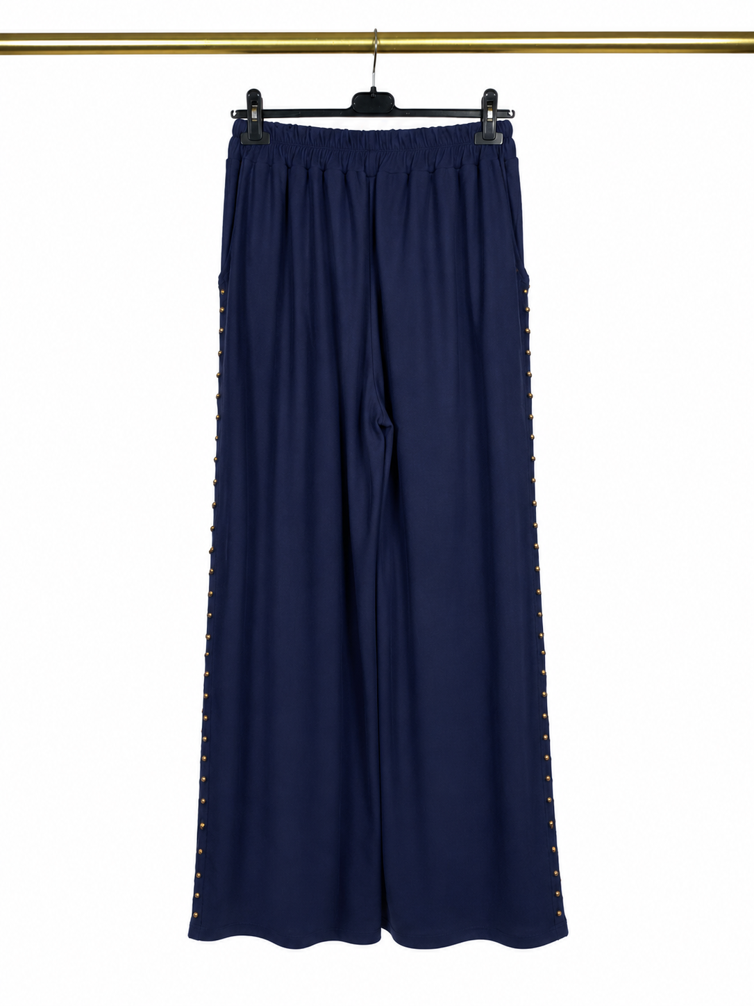 Pantalon fluide bleu marine à boutons dorés ✨💙