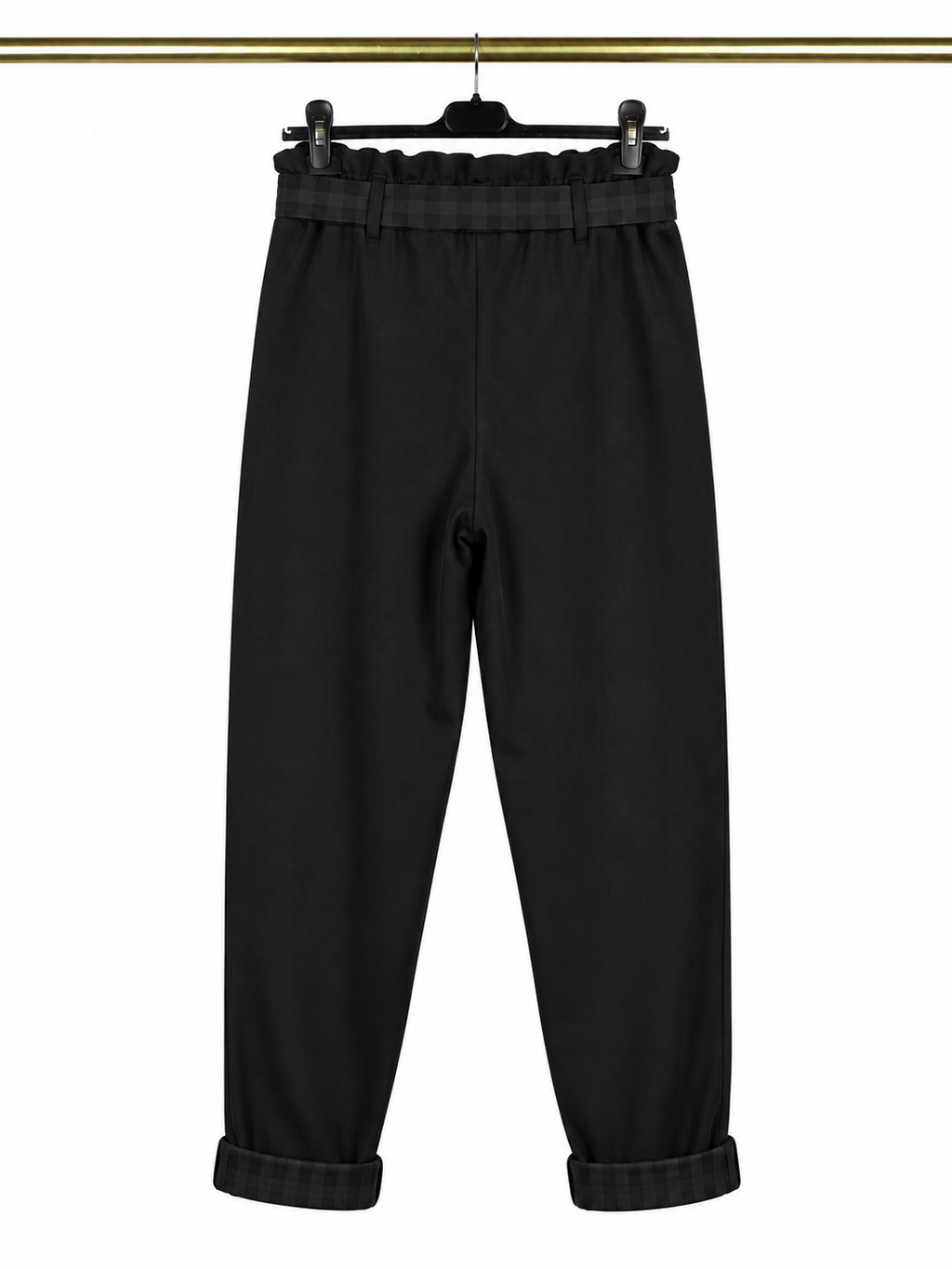 Pantalon noir à détails carreaux 🎀