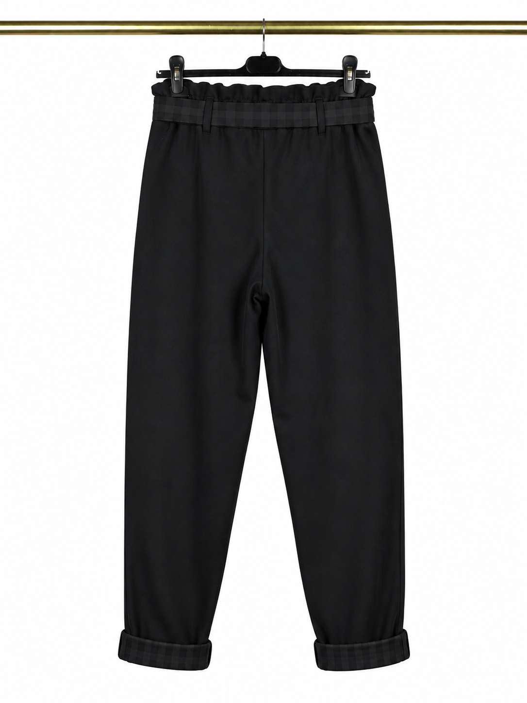 Pantalon noir à détails carreaux 🎀