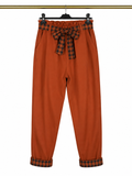 Pantalon orange à détails carreaux 🎀
