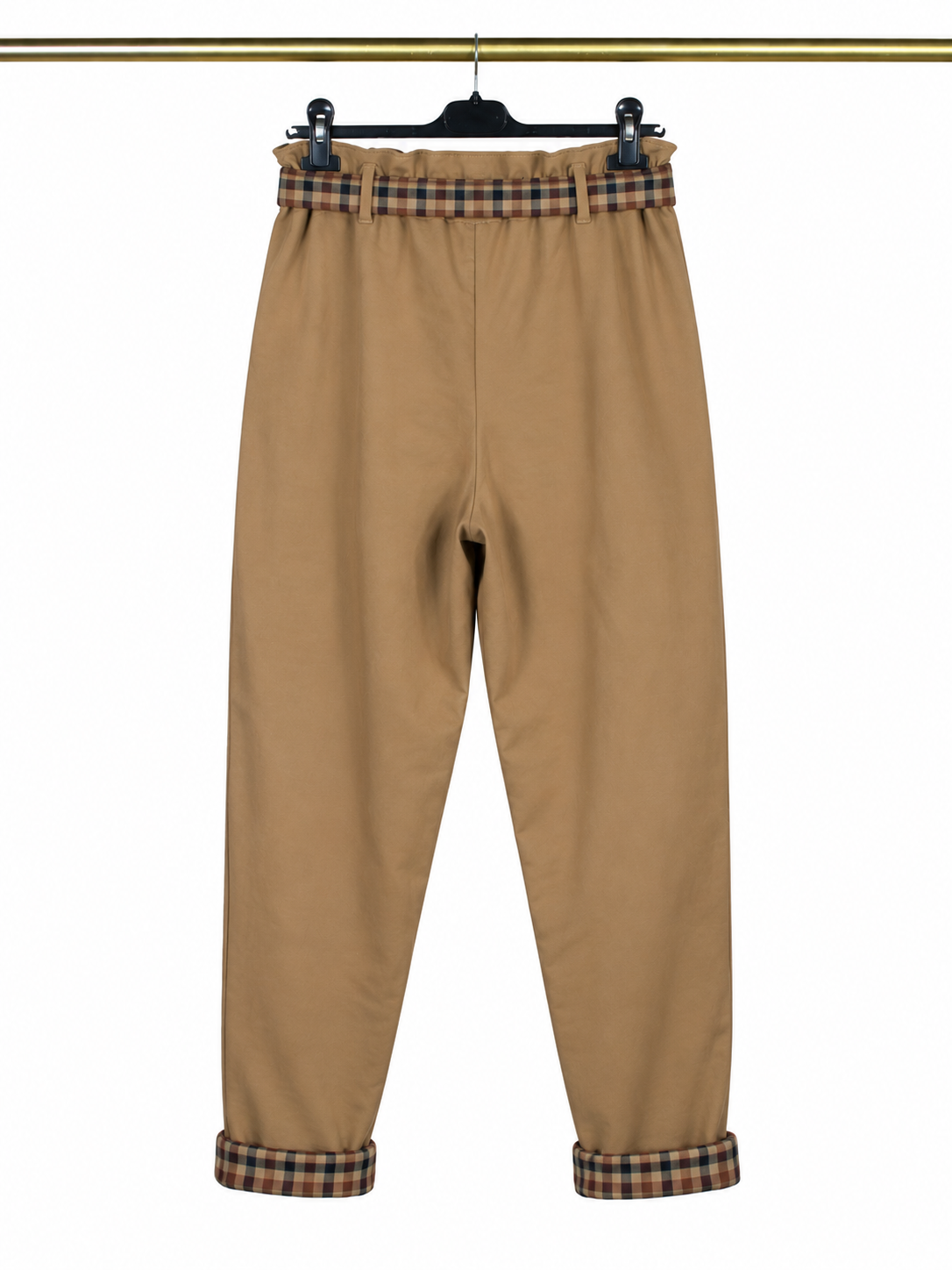 Pantalon beige à détails carreaux 🎀