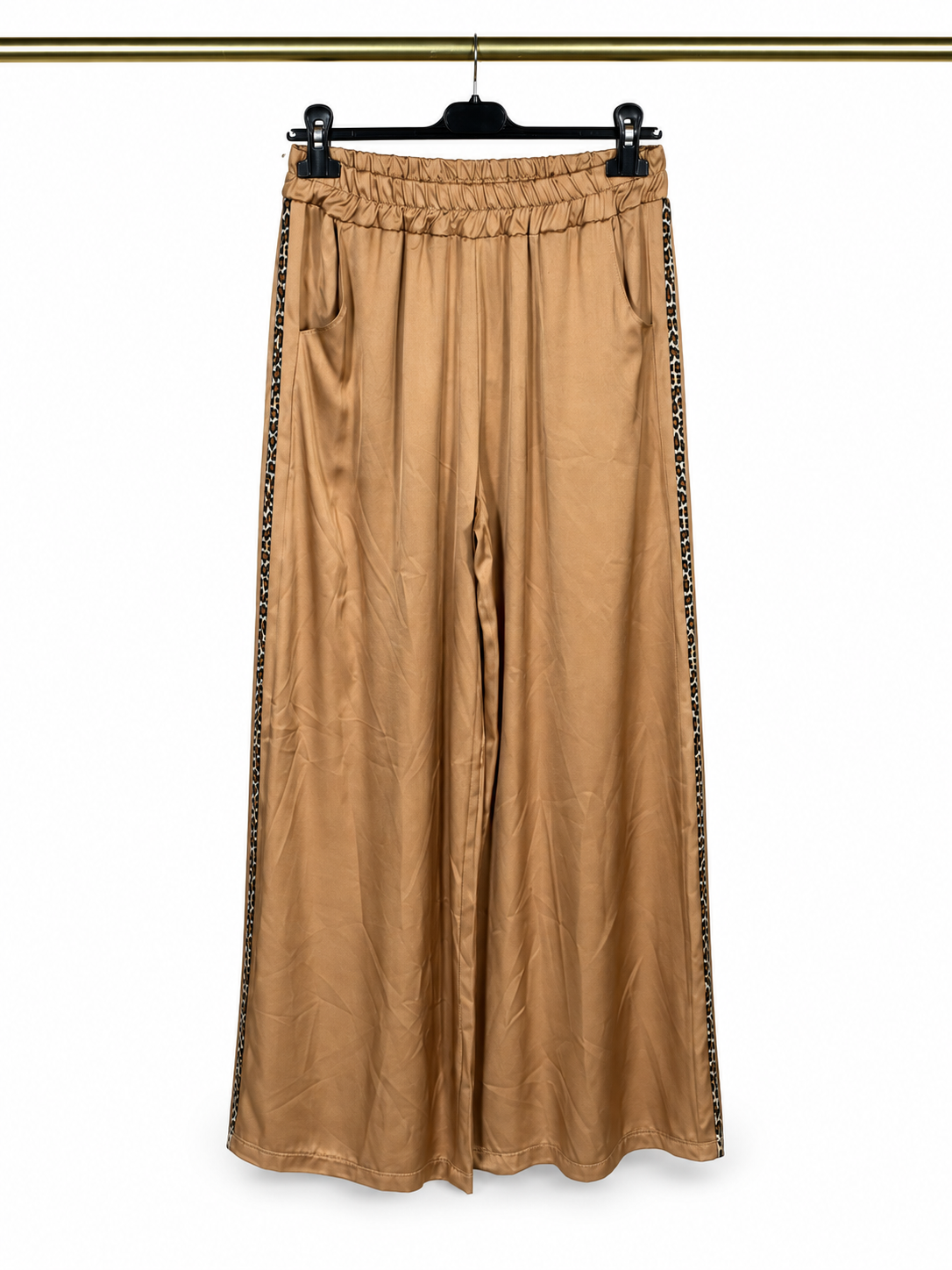 Pantalon fluide beige à bandes léopard 🤎🐆