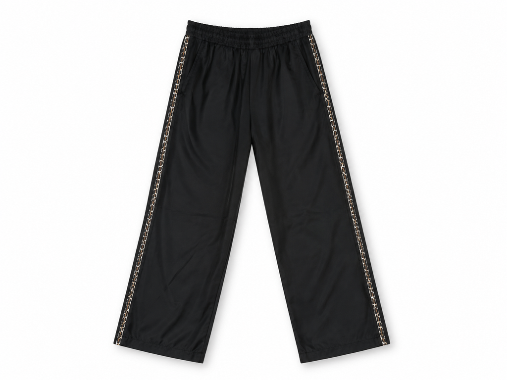 Pantalon noir fluide à bandes léopard 🖤🐆