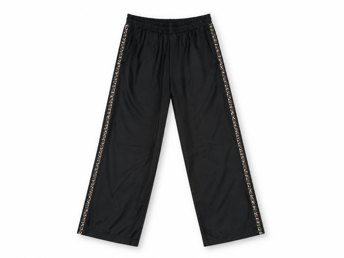 Pantalon noir fluide à bandes léopard 🖤🐆