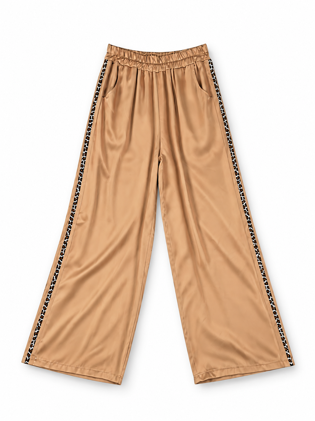 Pantalon fluide beige à bandes léopard 🤎🐆